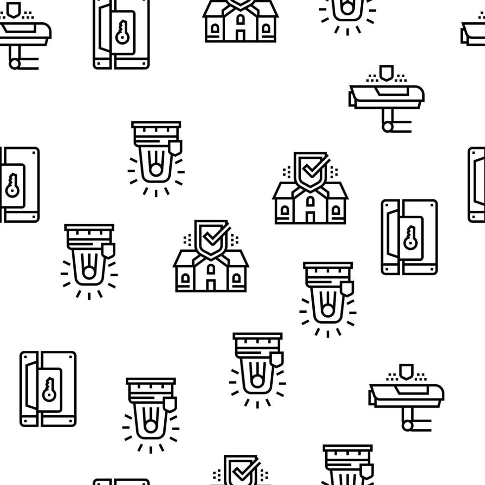 Home Security Device Vector Seamless Pattern