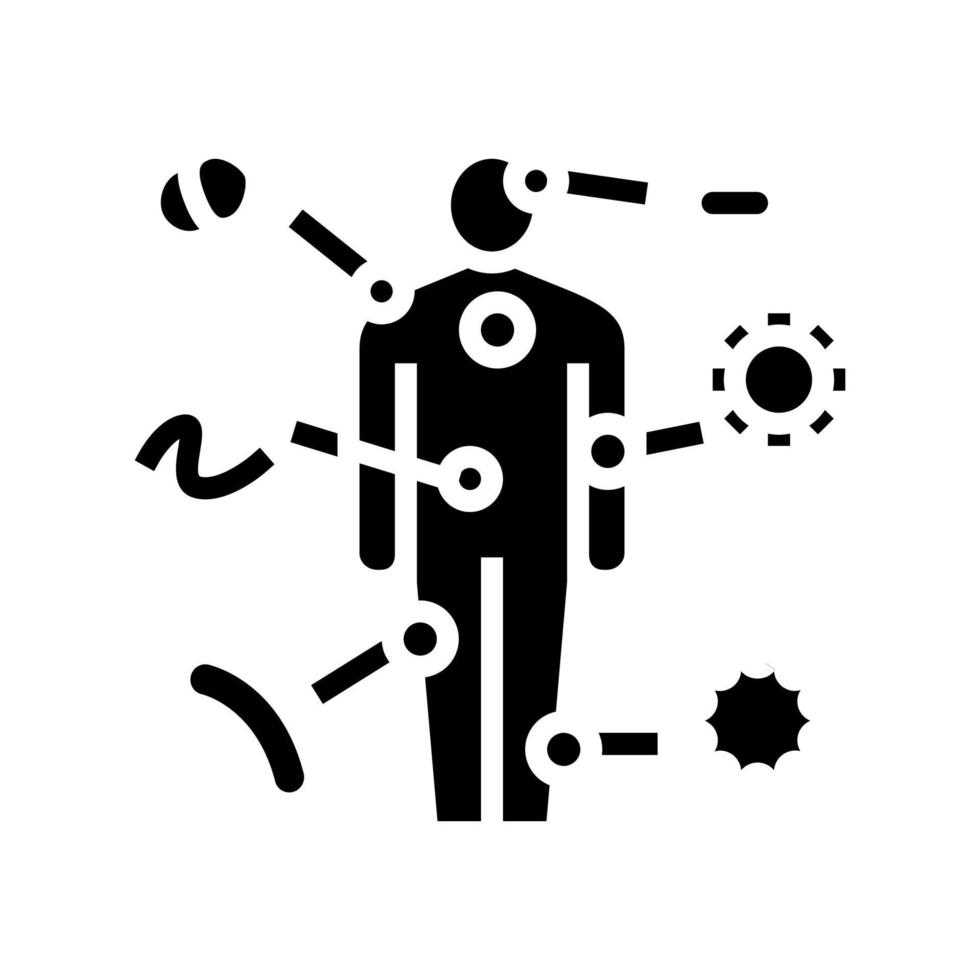 autoimmune disease glyph icon vector illustration