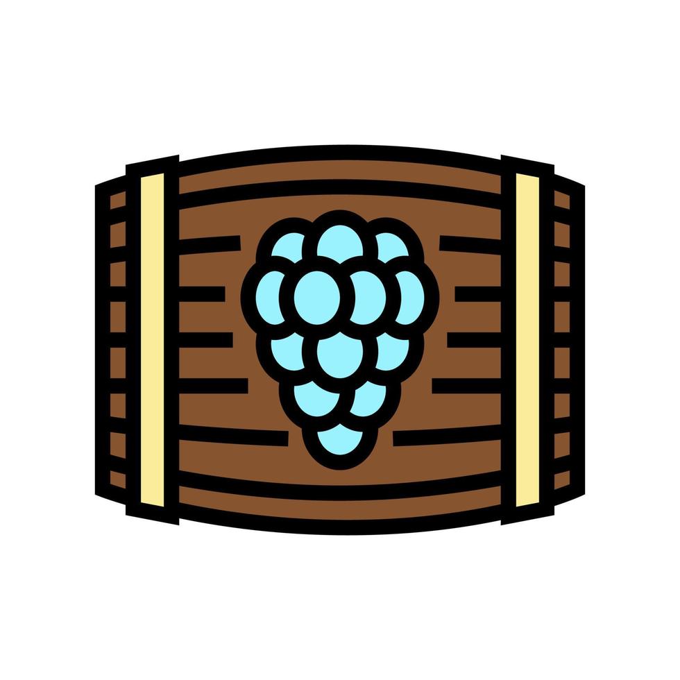 Ilustración de vector de icono de color de barril de vino