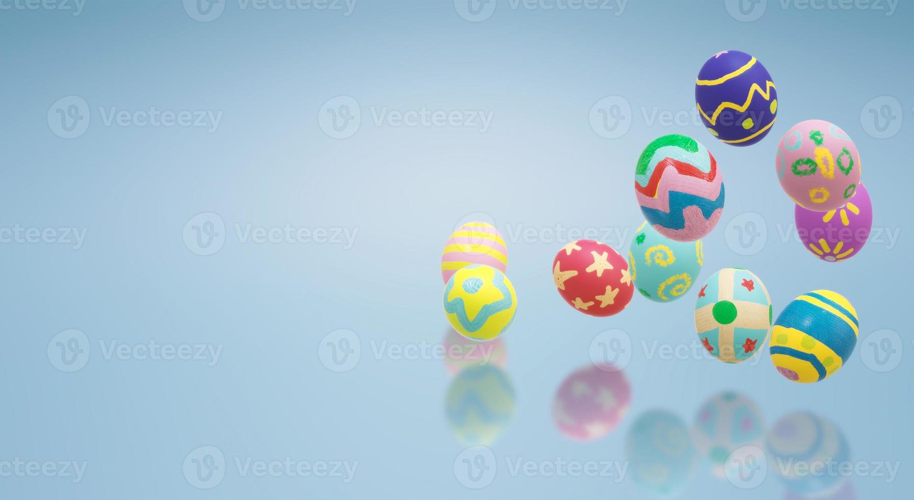 renderizado 3d de huevo de pascua para contenido de vacaciones. foto
