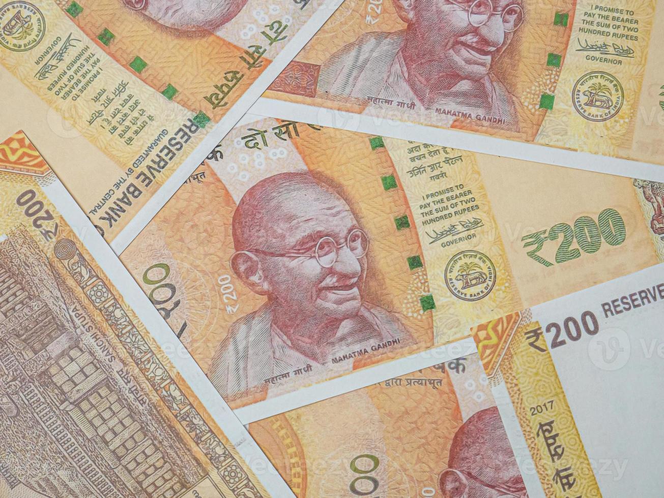 India banknote top view for business content. photo
