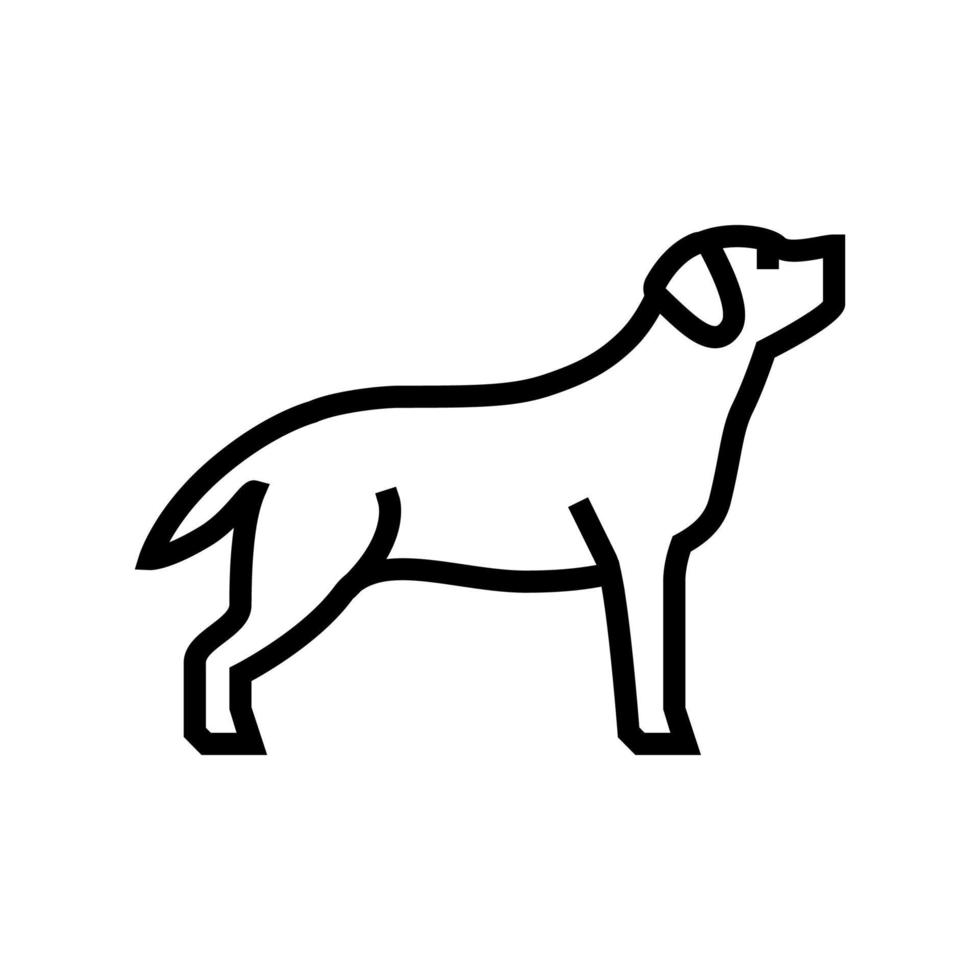 labrador retriever perro línea icono vector ilustración