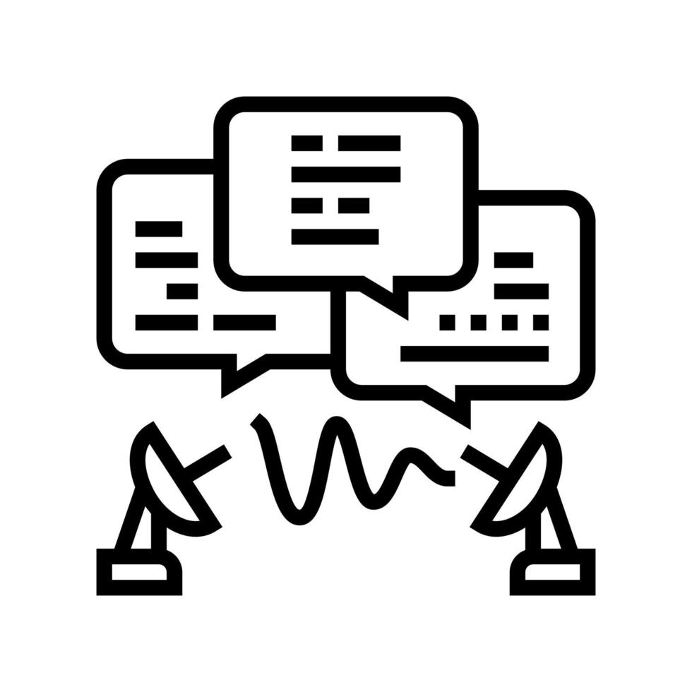 communication process line icon vector illustration