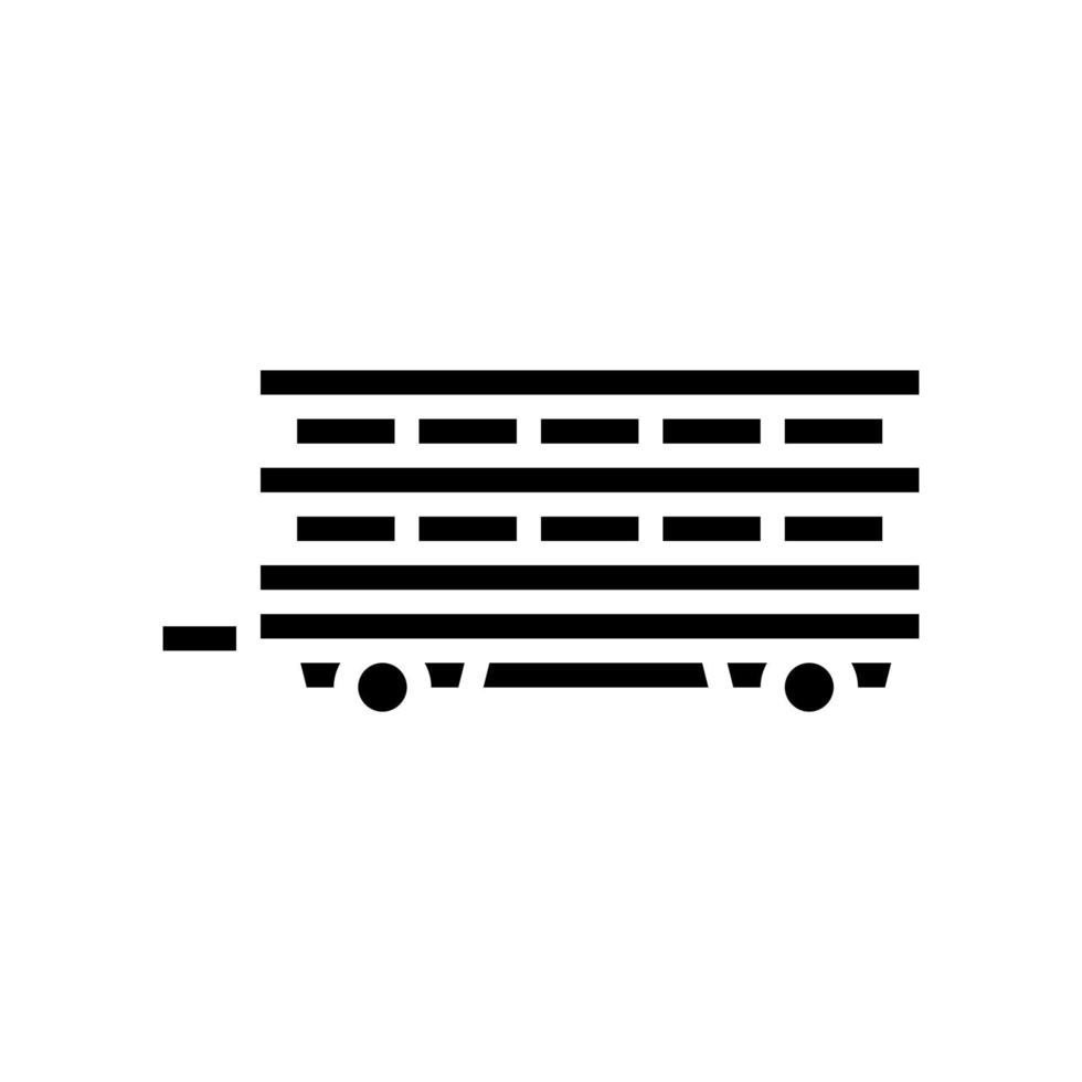 farm products transportation trailer glyph icon vector illustration