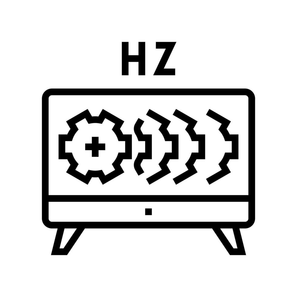 hz settings and test monitor line icon vector illustration