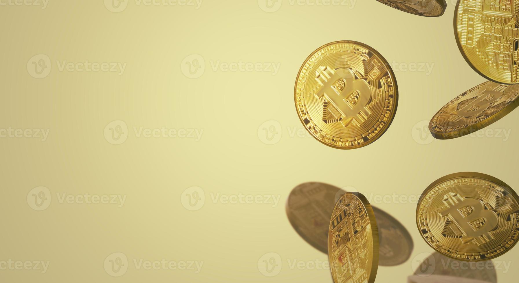 The cryptocurrency bitcoin 3d rendering for business content. photo
