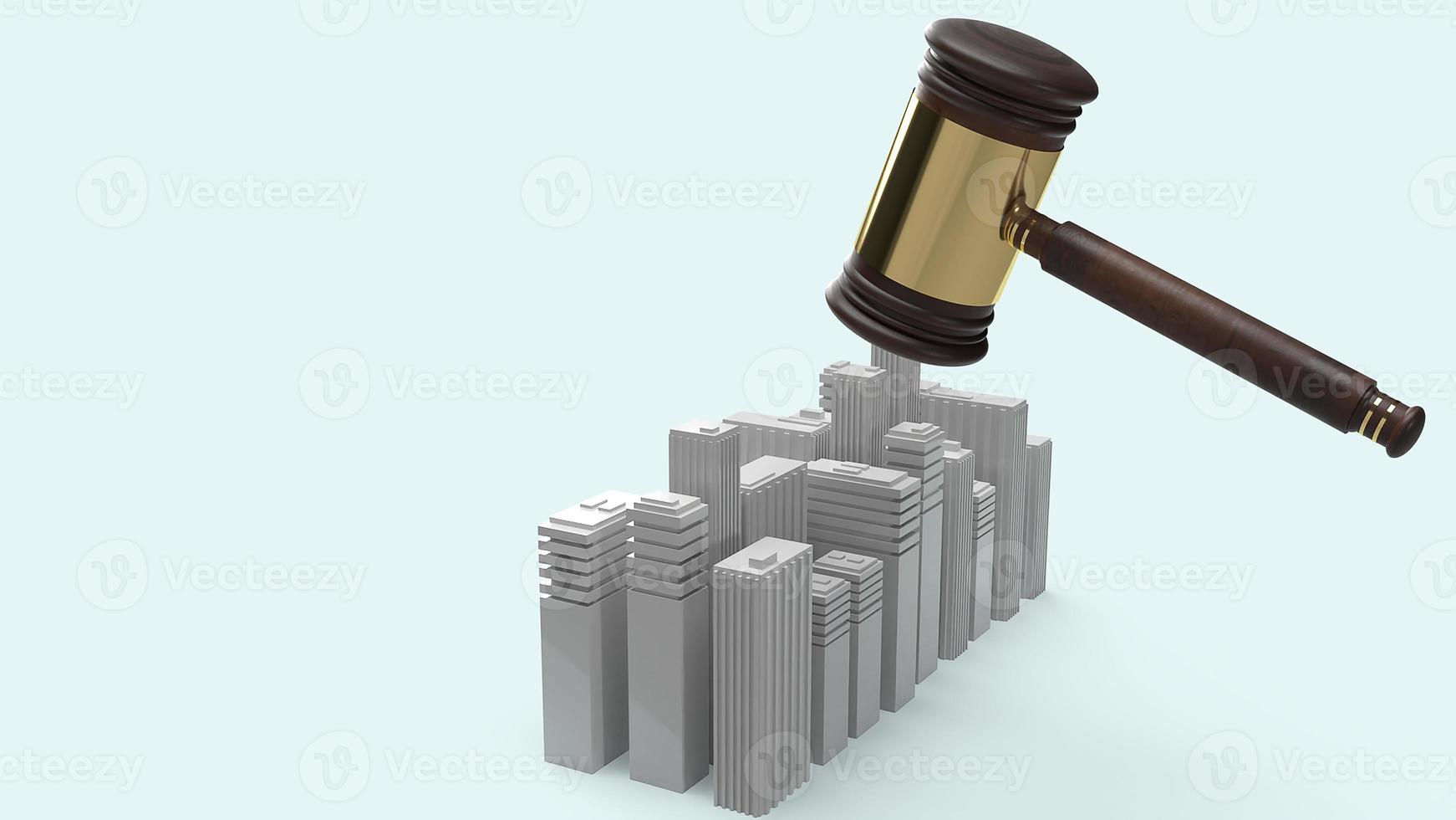Building and justice hammer image for property law concept 3d rendering. photo