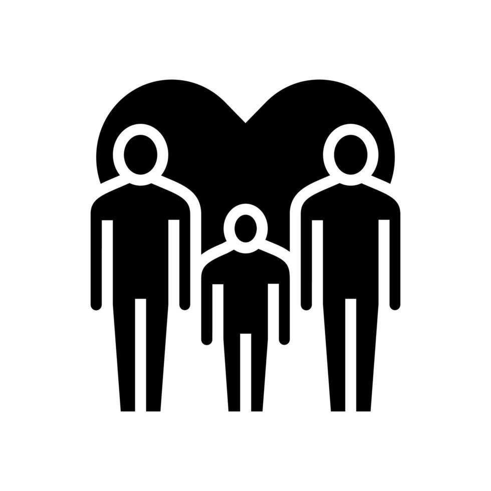 men gay same sex couple adoption glyph icon vector illustration