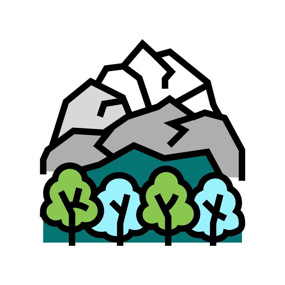tundra landscape color icon vector illustration
