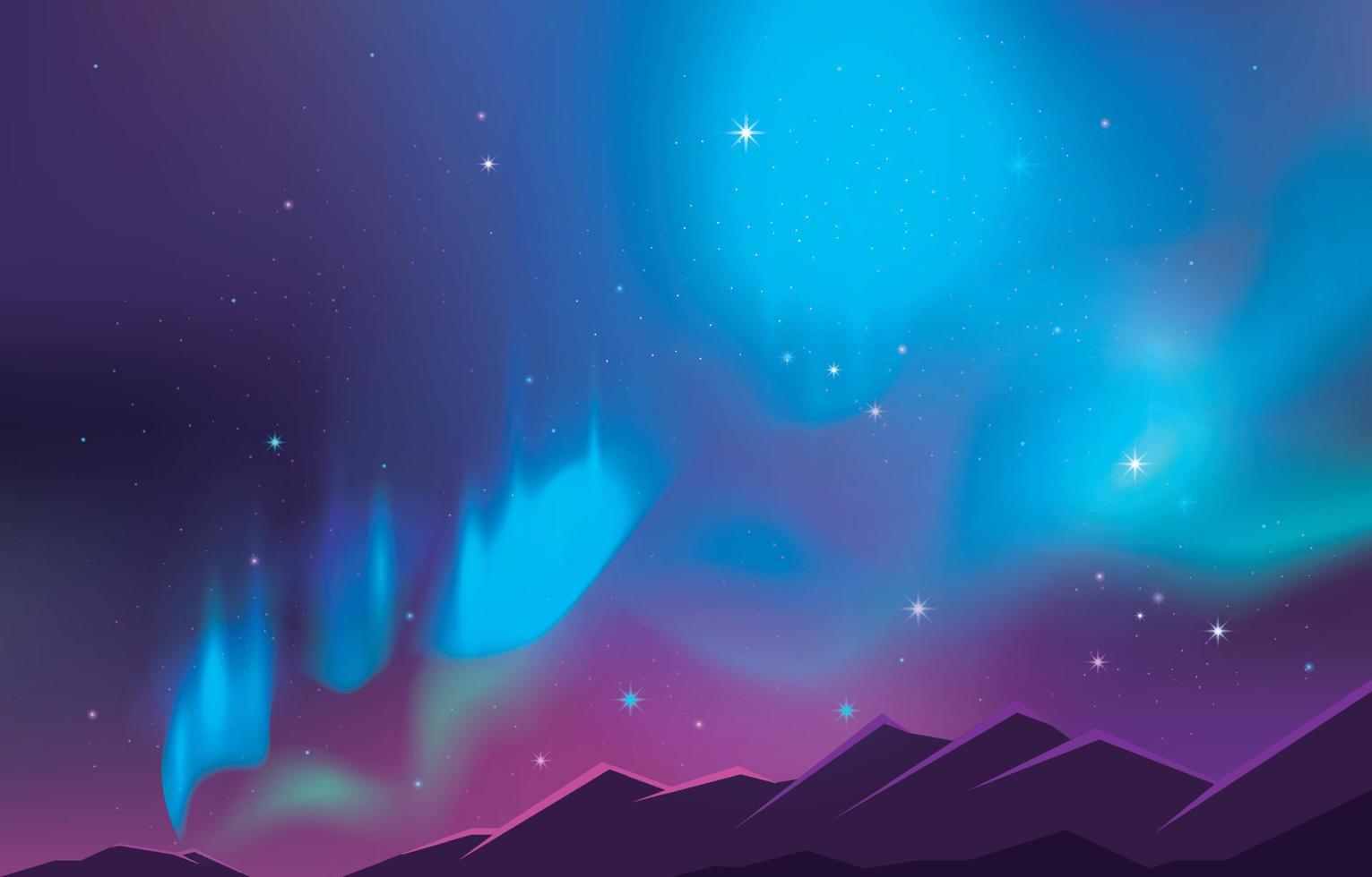 Aurora Nothern Light Beautiful Night Sky Background vector