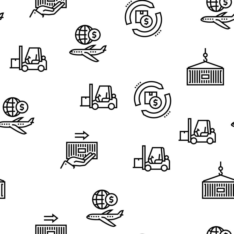 Export Import Logistic Vector Seamless Pattern