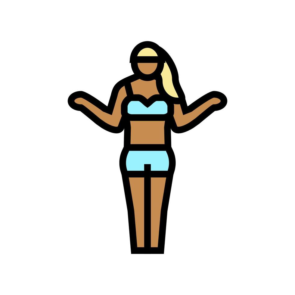 mujer bronceada color icono vector ilustración