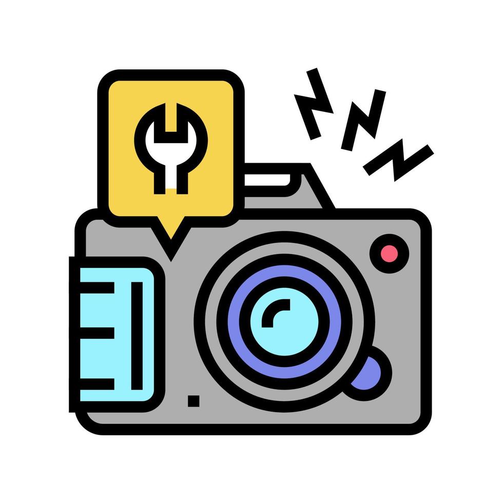ilustración de vector de icono de color de reparación de cámara de fotos