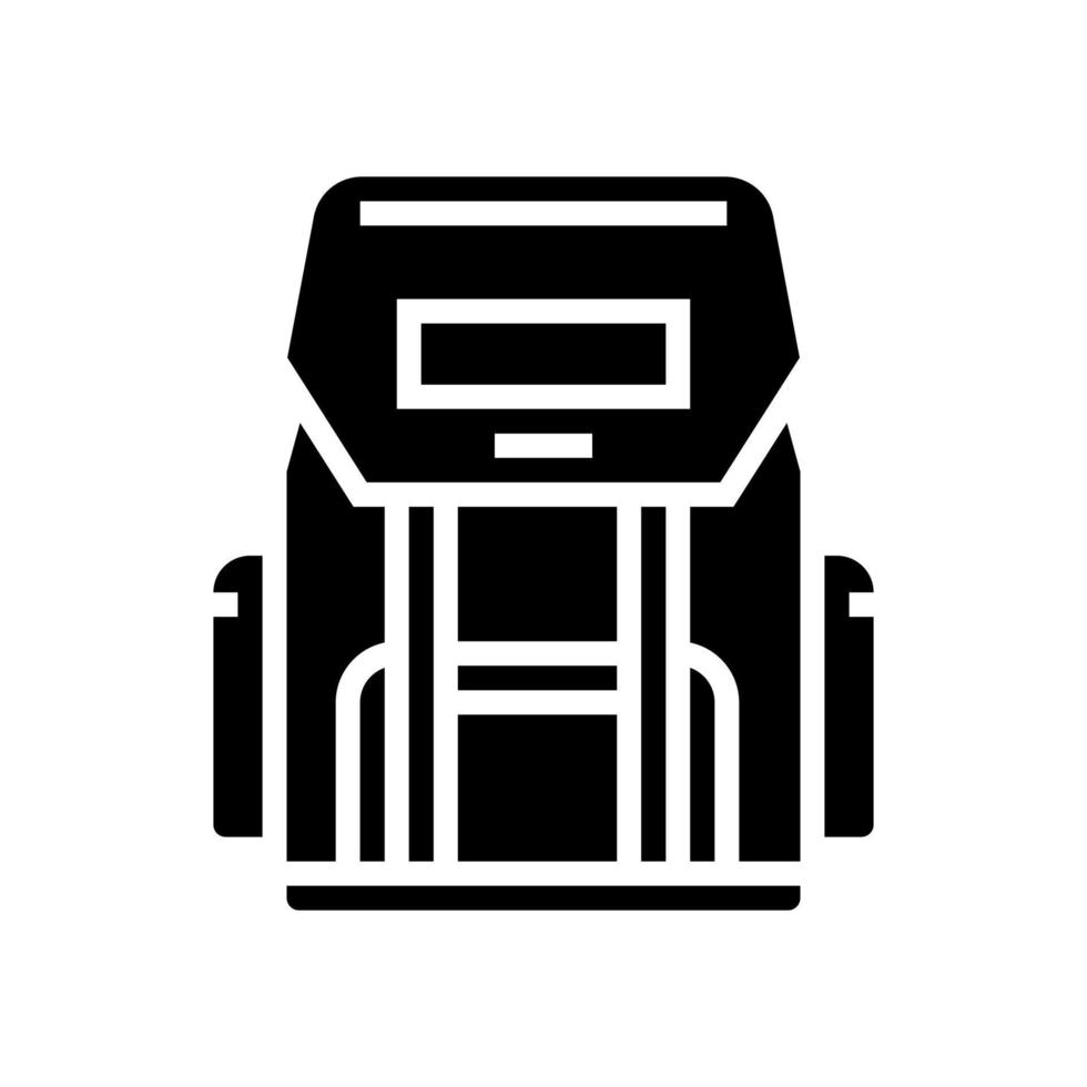 hiking backpack for hunting glyph icon vector illustration