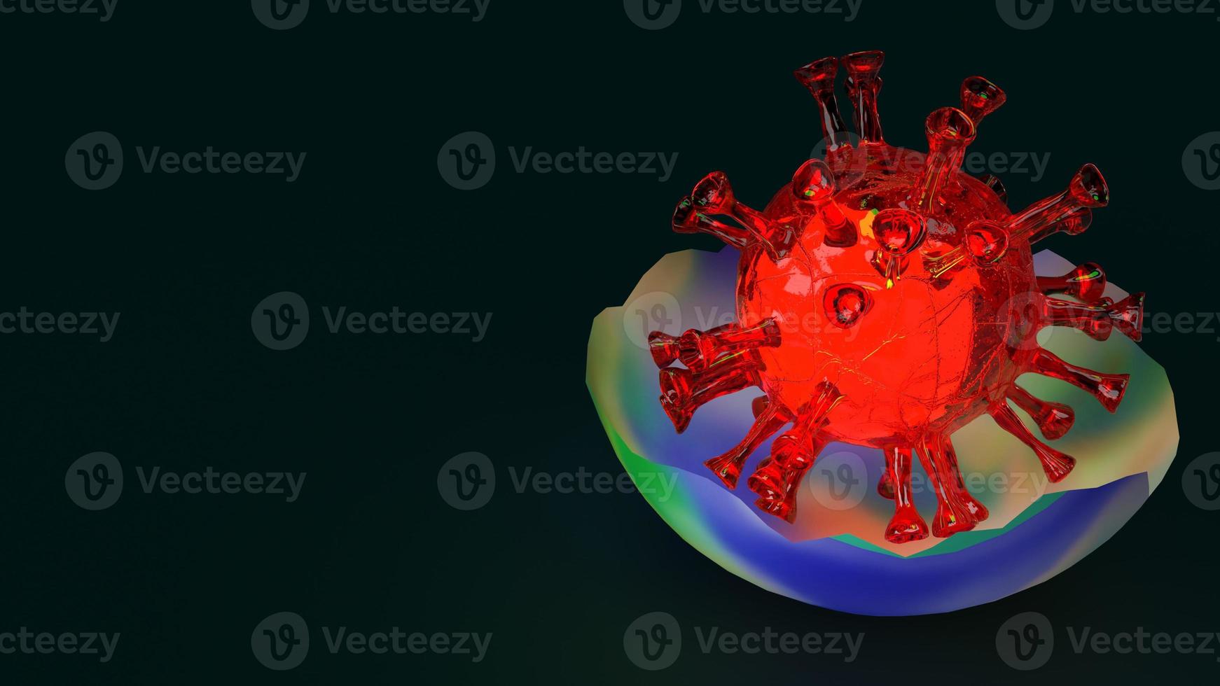 virus in world crack 3d rendering for medical content. photo