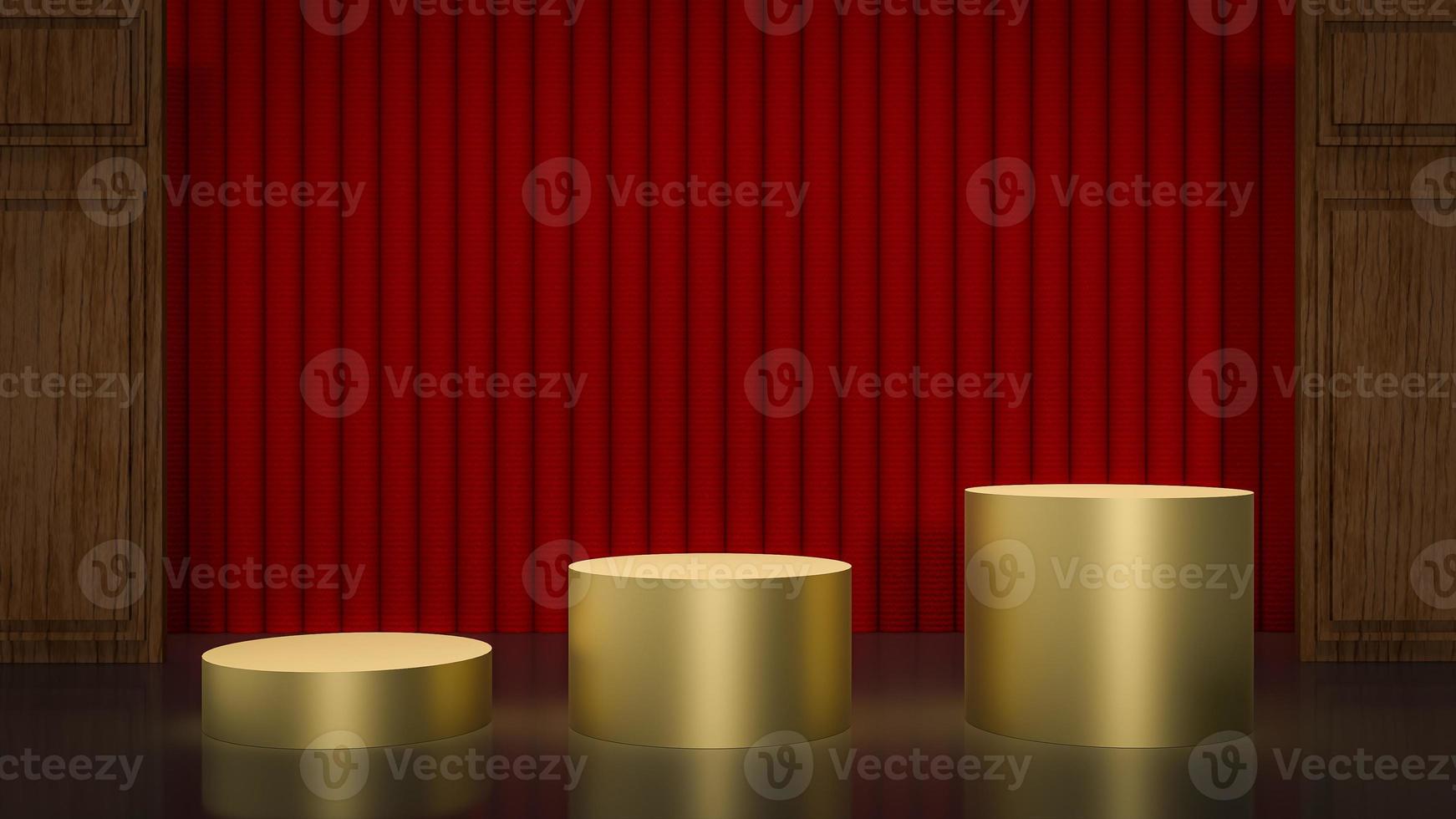 The red curtain on stage for background 3d rendering. photo