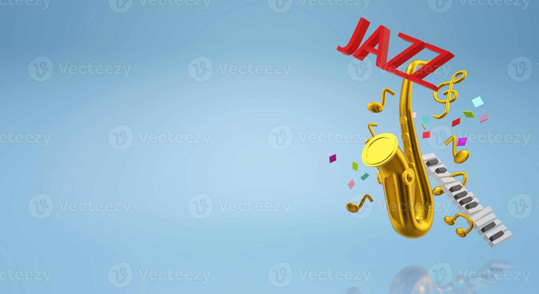 The 3d rendering saxophone jazz music festival content. photo