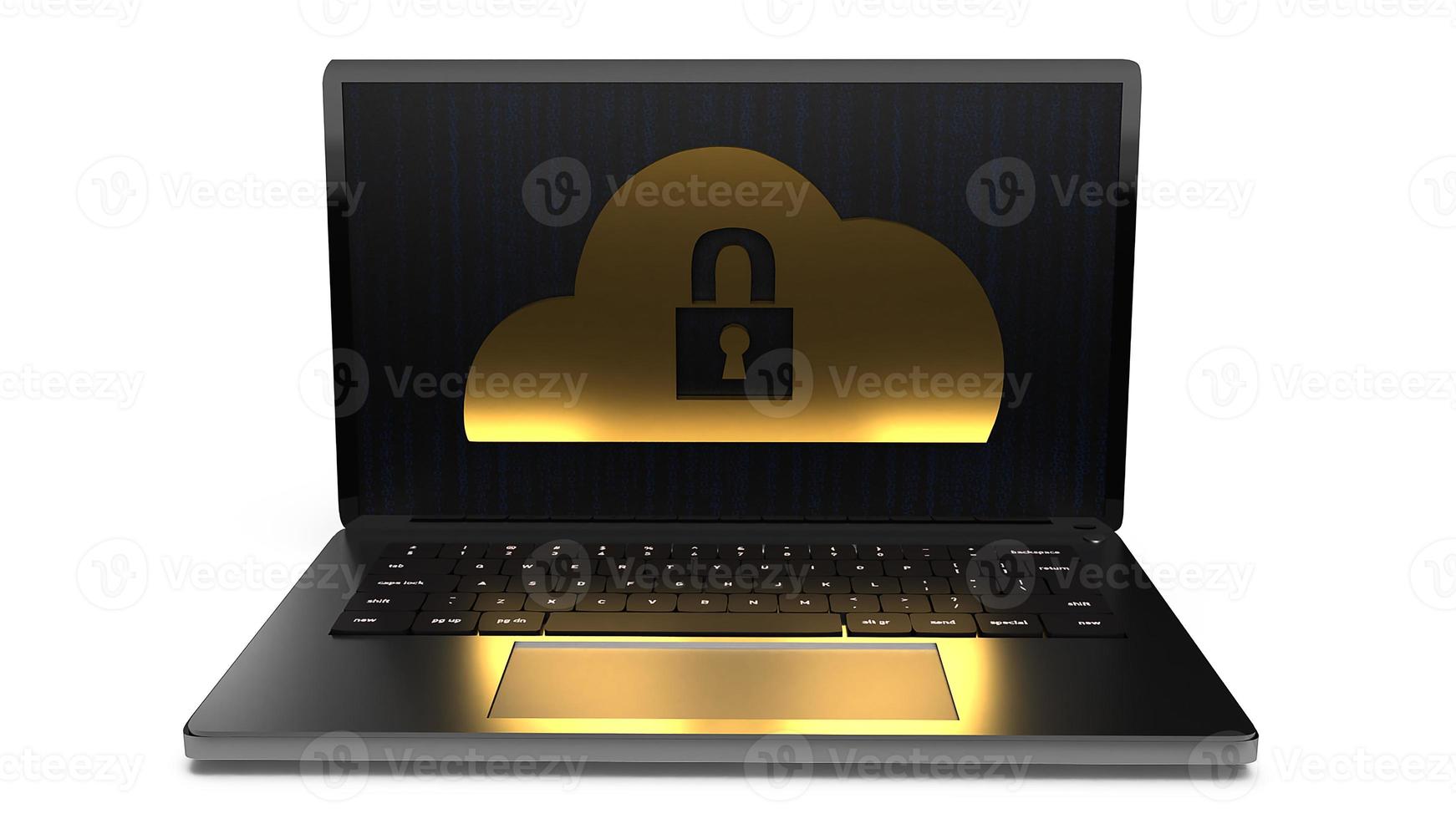 cloud security solutions for IT device 3d rendering. photo