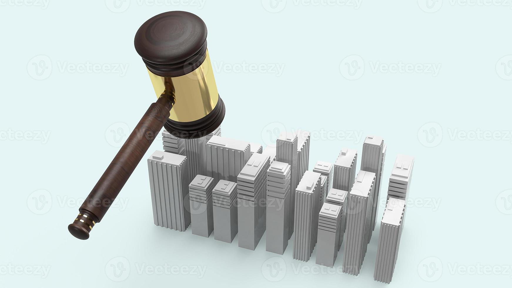 Building and justice hammer image for property law concept 3d rendering. photo