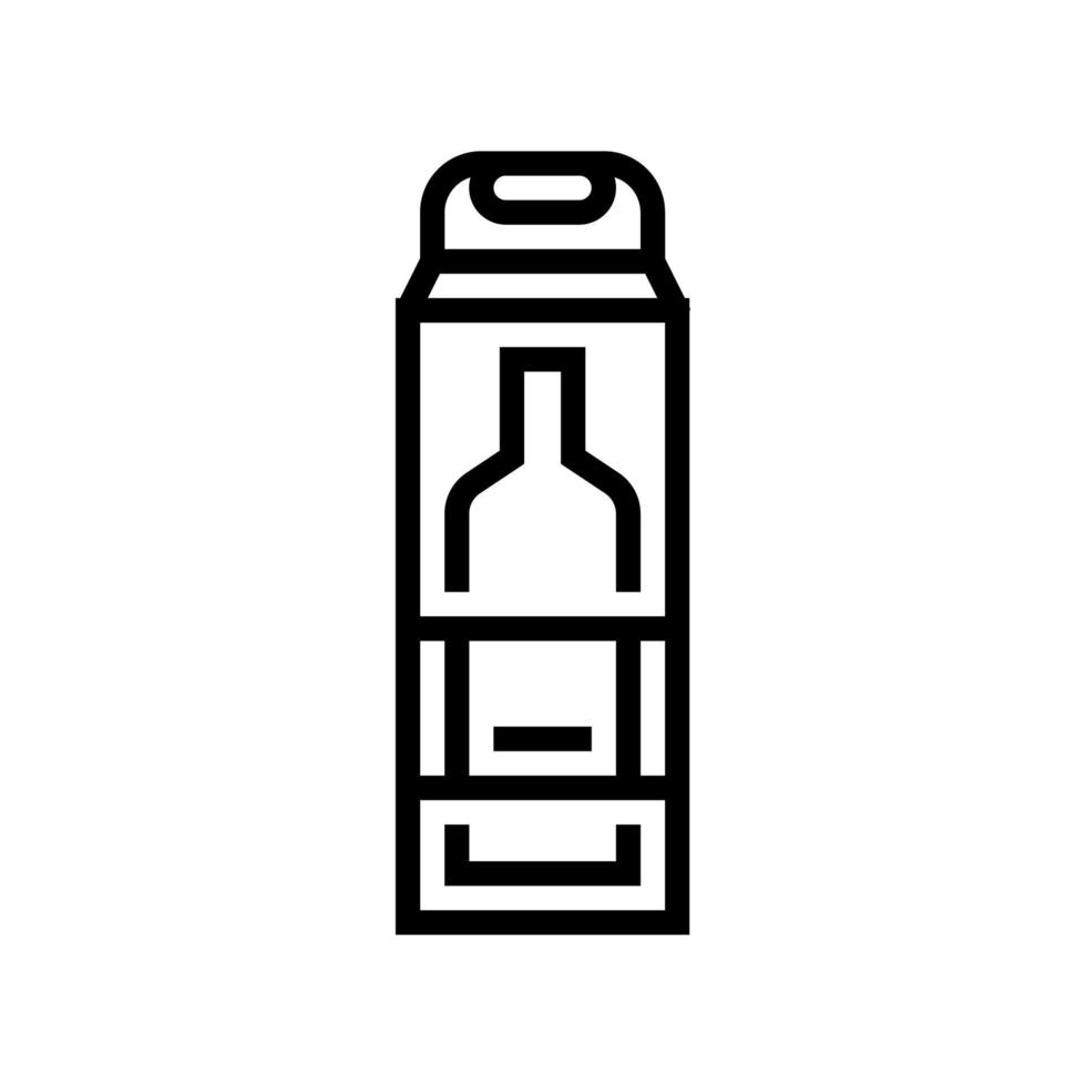 bottle of alcohol box line icon vector illustration