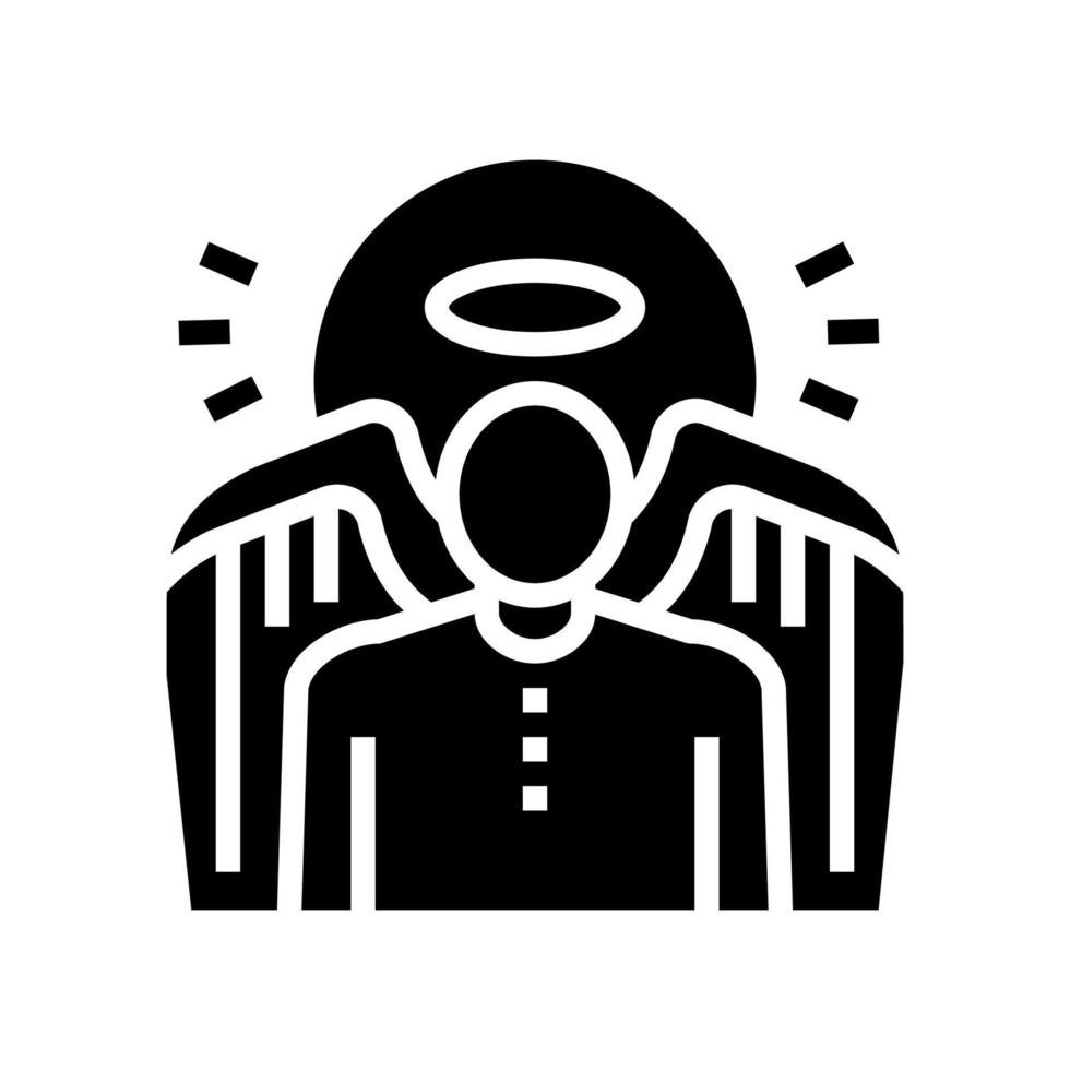 ángel cristianismo glifo icono vector ilustración