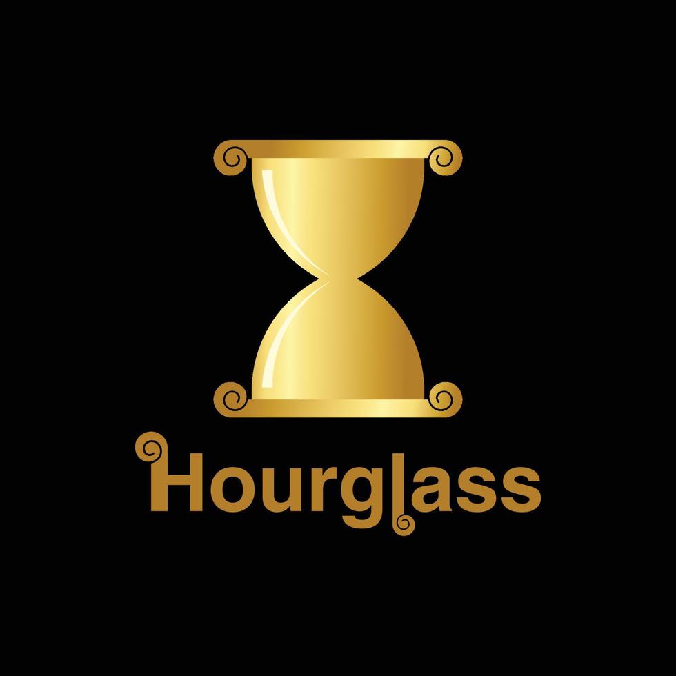 luxury gold hourglass logo vector template