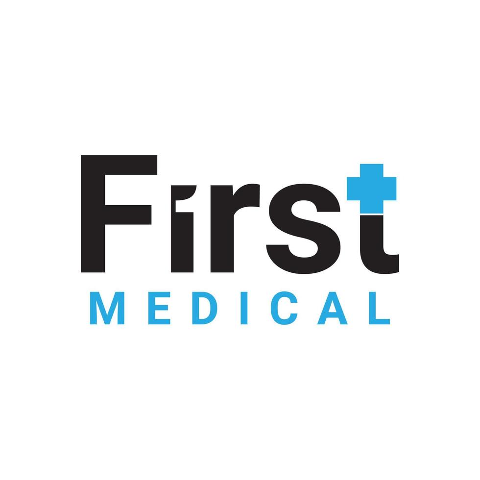 primer logotipo médico para el cuidado de la salud de la empresa vector