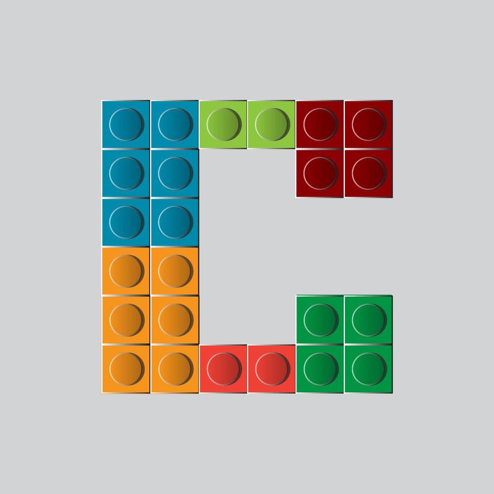 colorful game block brick toys font typeface letter A vector