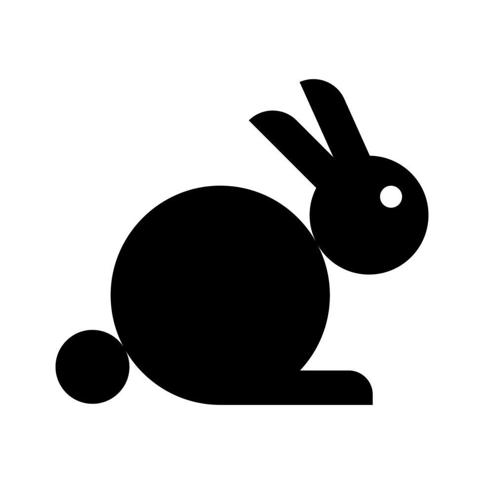 simple silhouette geometric rabbit logo template vector