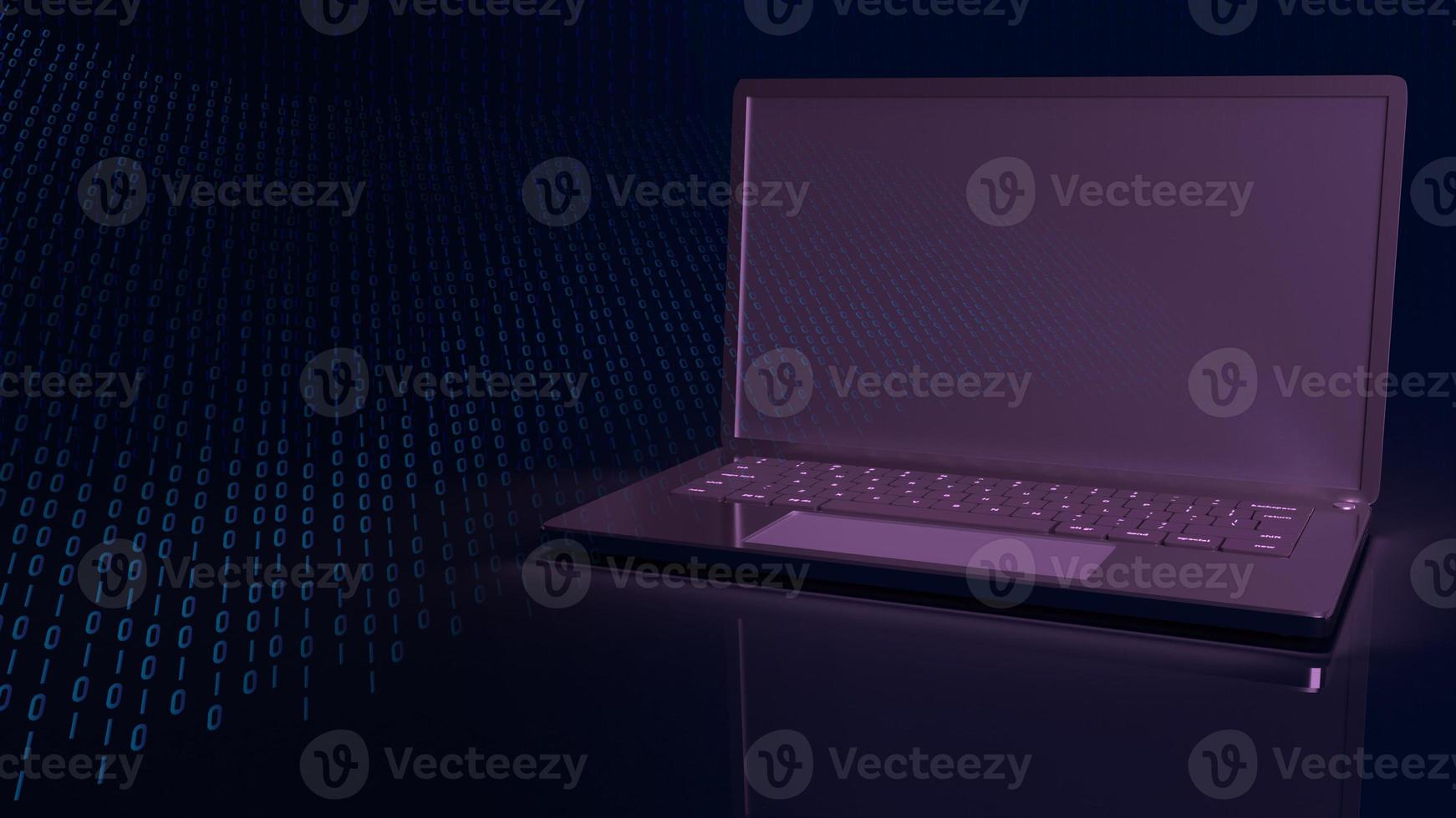 notebook and digital number for technology content 3d rendering photo