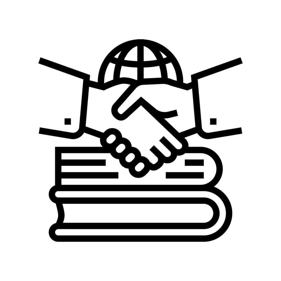 diplomatic history line icon vector illustration