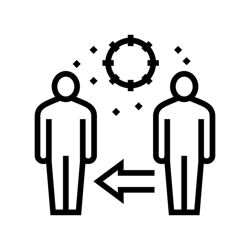 safe distance human line icon vector illustration