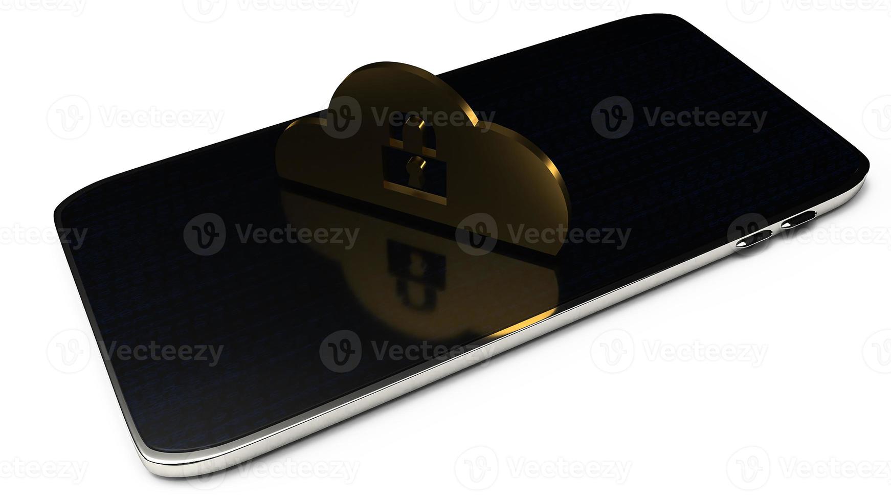 cloud security solutions for IT device 3d rendering. photo