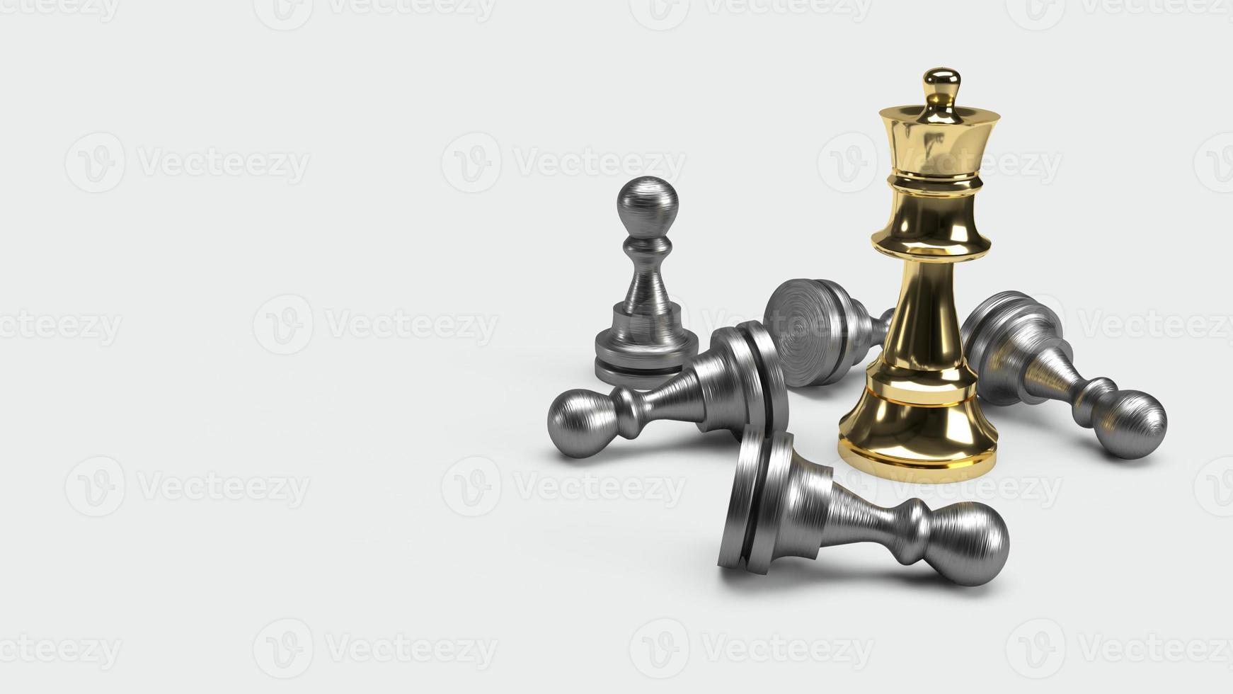 chess game 3d rendering abstract idea for business content. photo