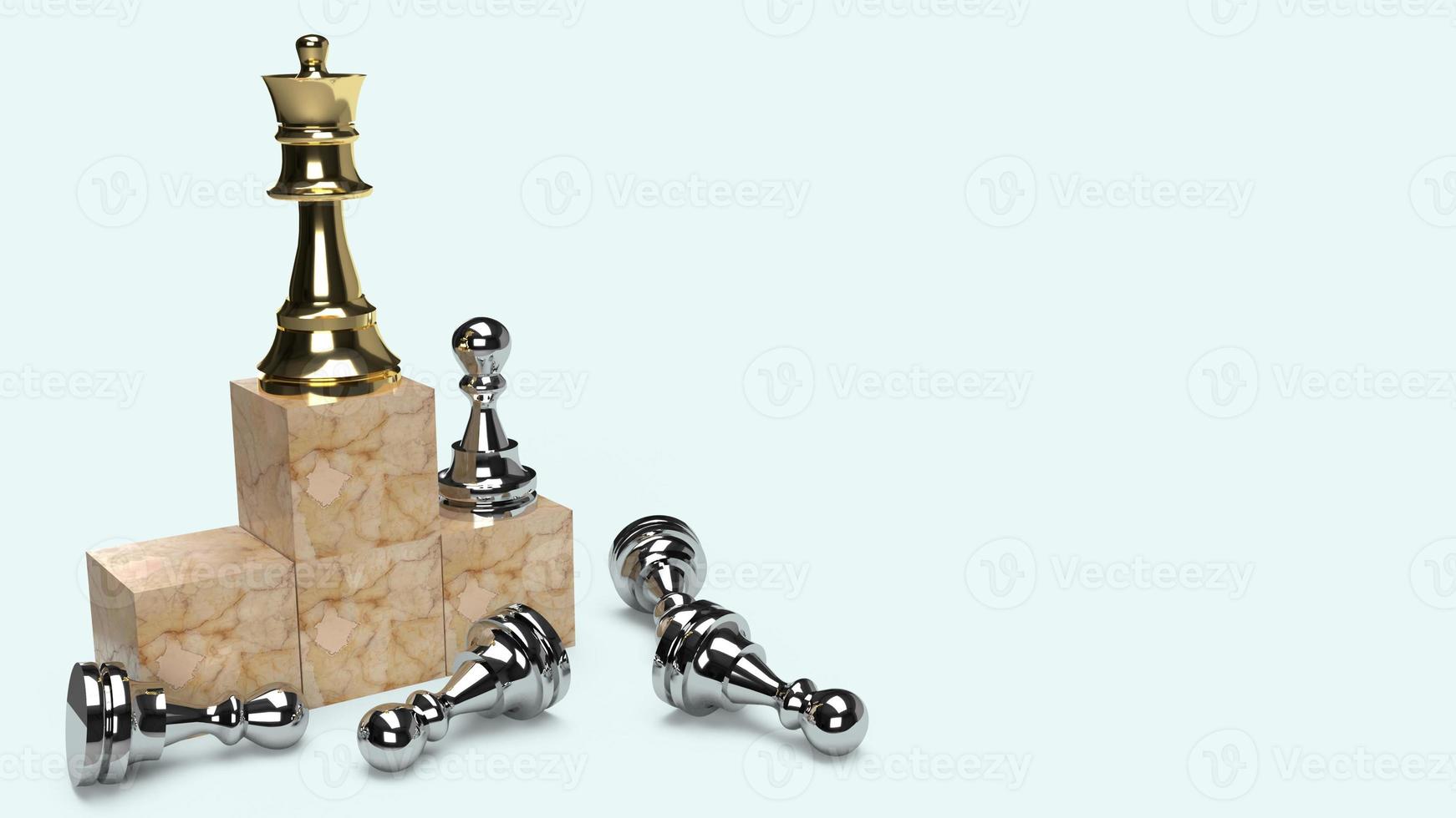 chess game 3d rendering abstract idea for business content. photo