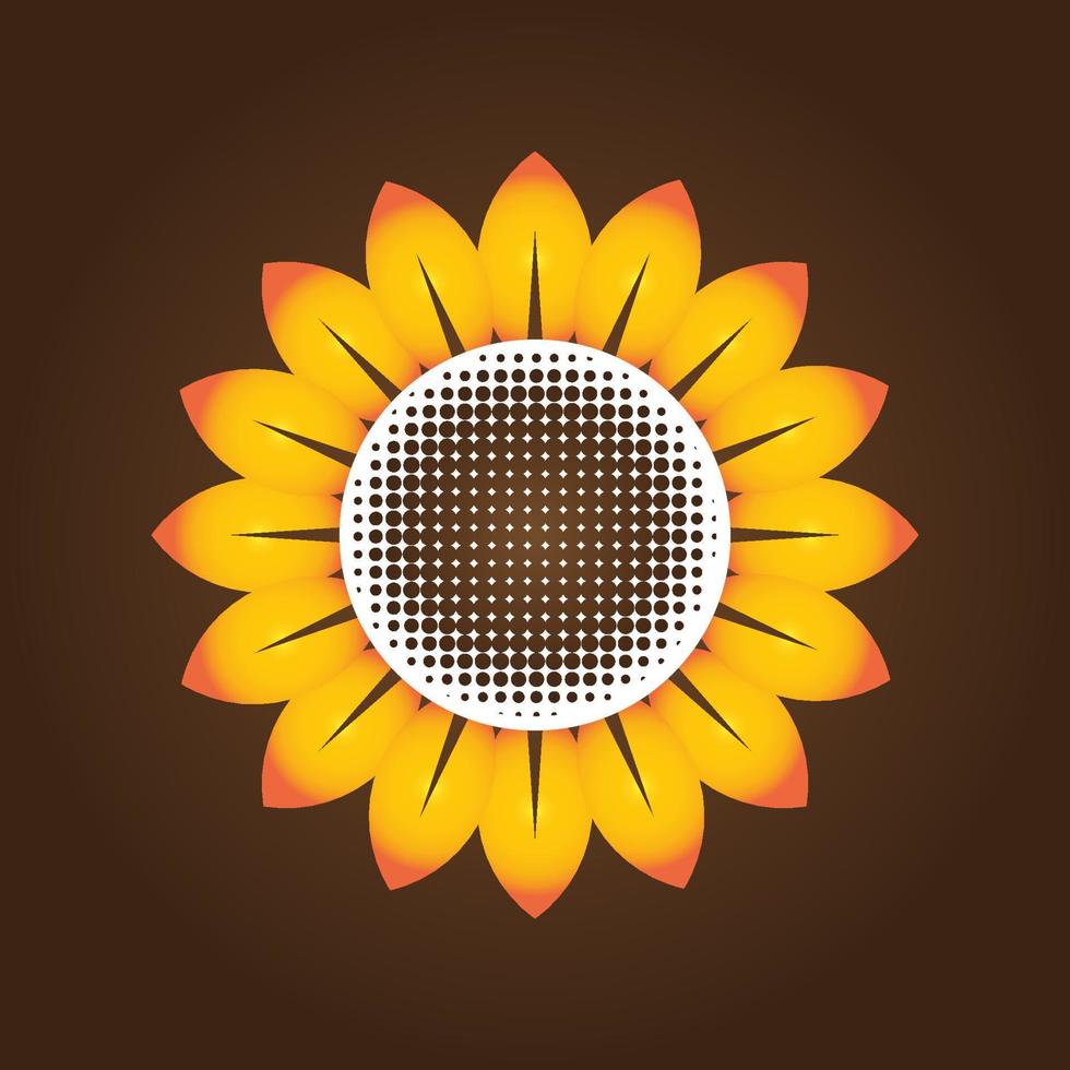 ilustración vectorial de girasol vector