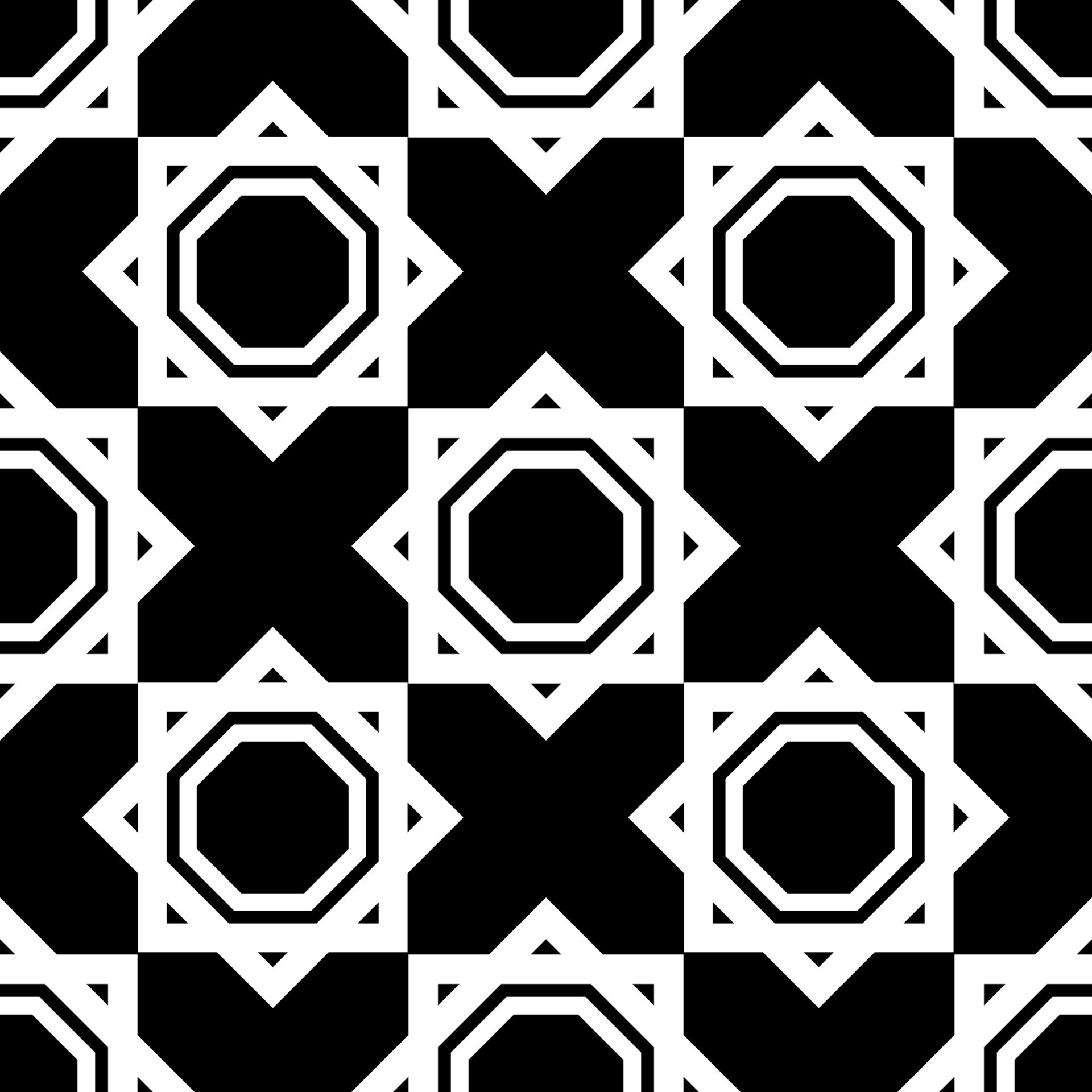 black and white geometric islamic seamless pattern 10348140 Vector Art