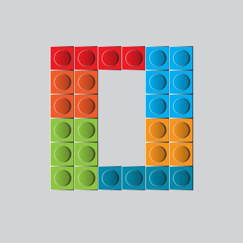 colorful game block brick toys font typeface letter A vector