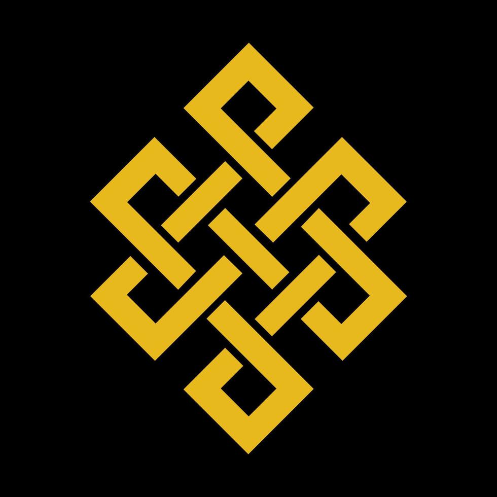 gold budhism symbol vector template with black background