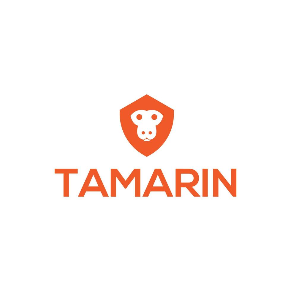 orange tamarin shield logo concept vector