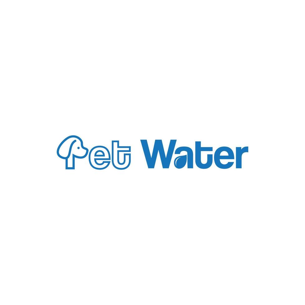 pet water wordmark logo concept vector