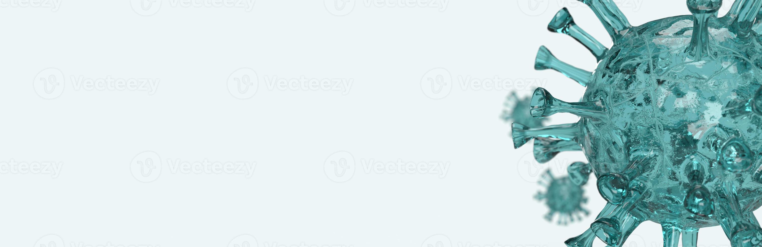 blue virus on white background 3d rendering for medical content. photo