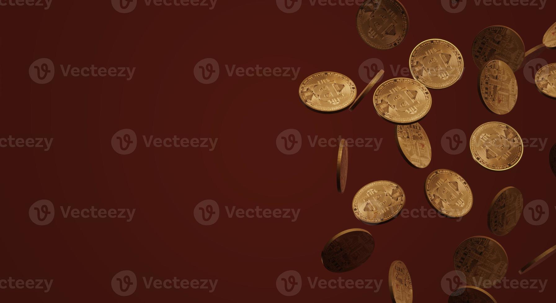 The cryptocurrency bitcoin 3d rendering for business content. photo