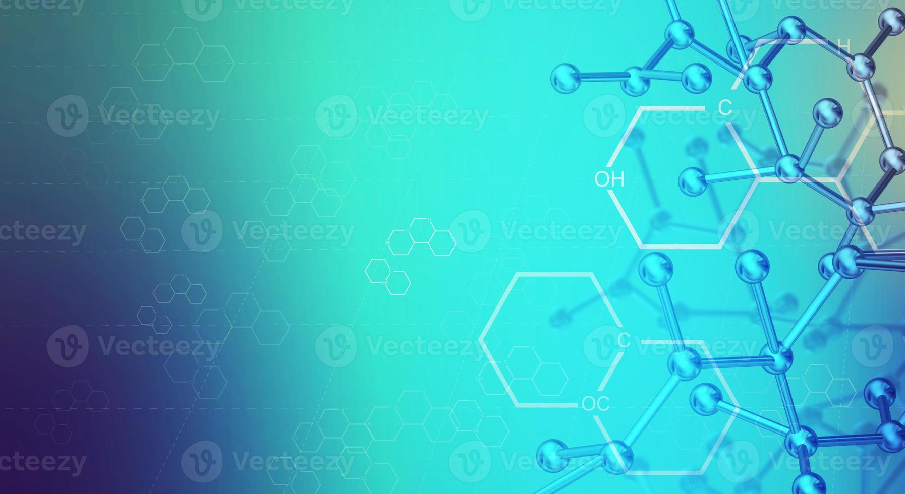 molecule 3d rendering for  science  content. photo