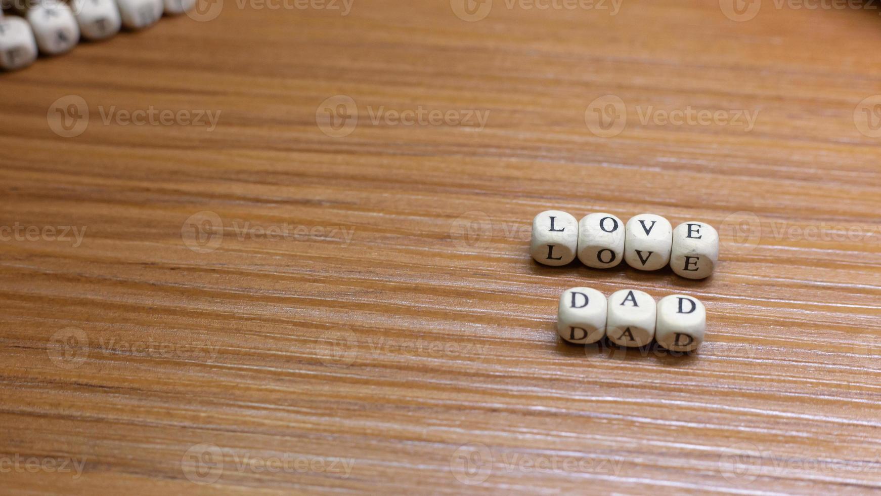 Father Day celebration on wood background top view photo