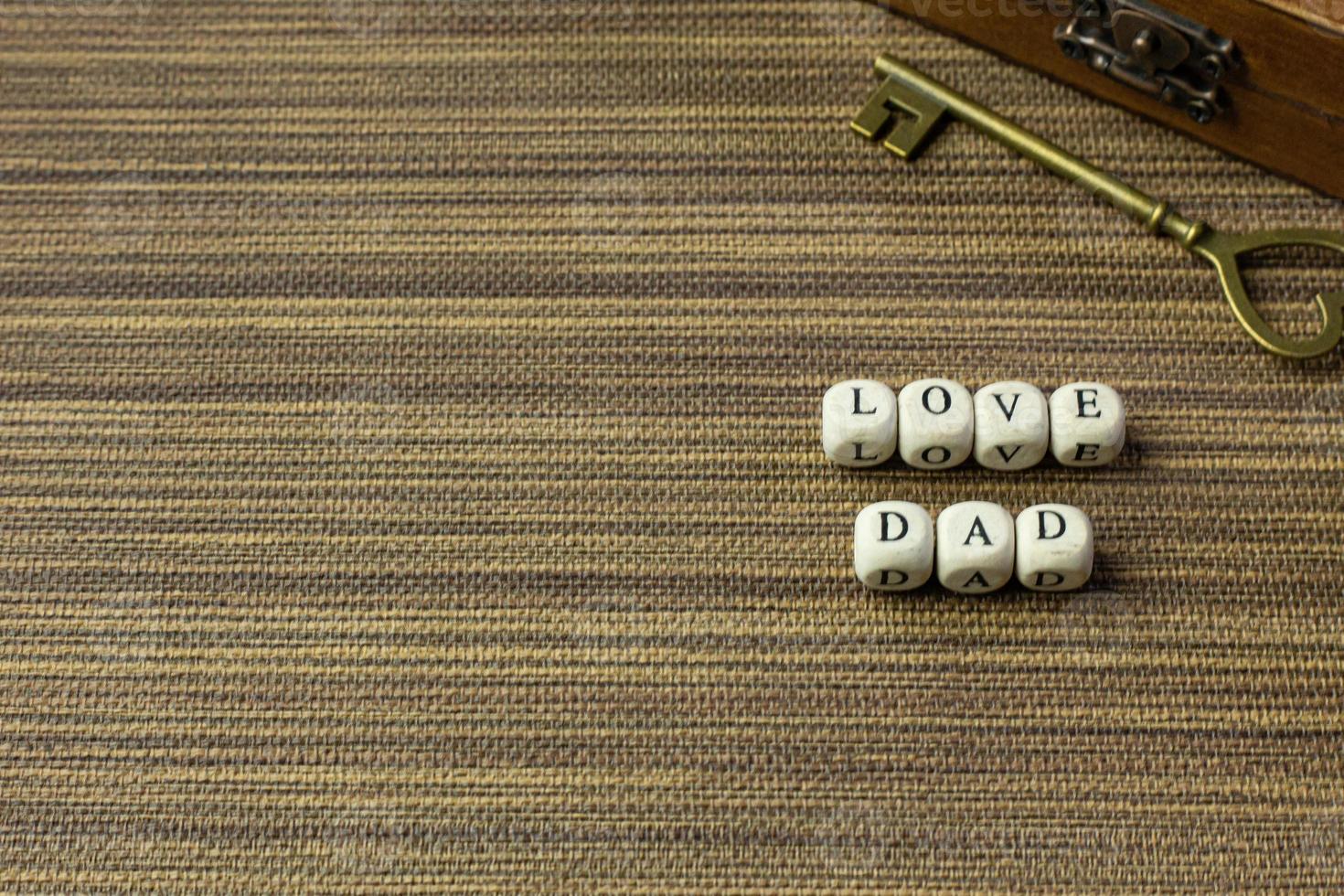 wooden text  for father day content close up image. photo