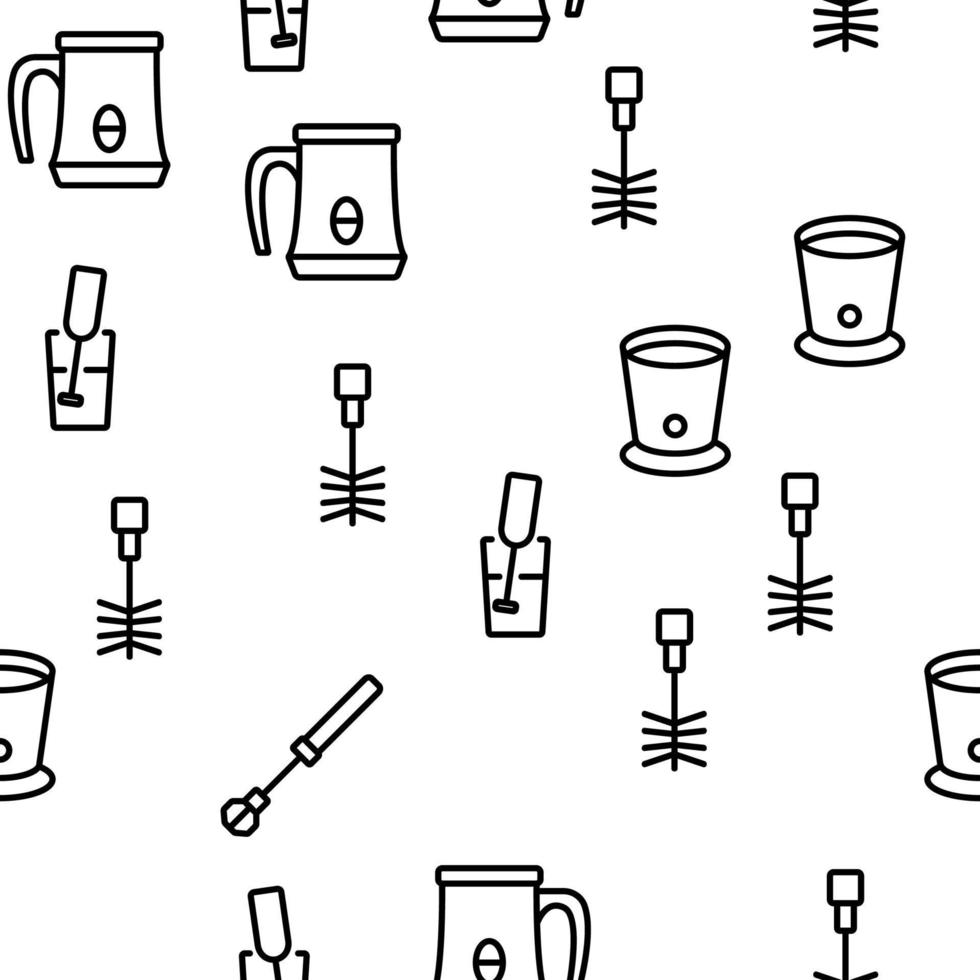 Milk Frother Device Vector Seamless Pattern