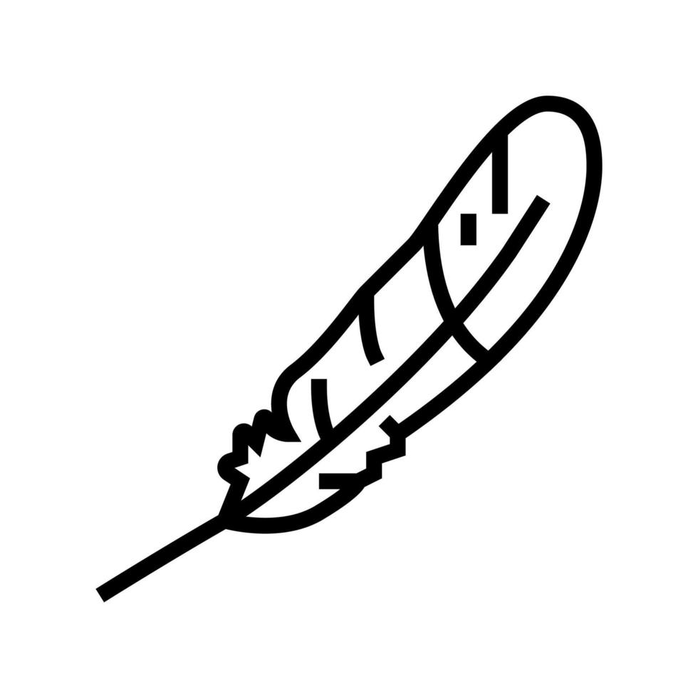 pluma pájaro línea icono vector ilustración