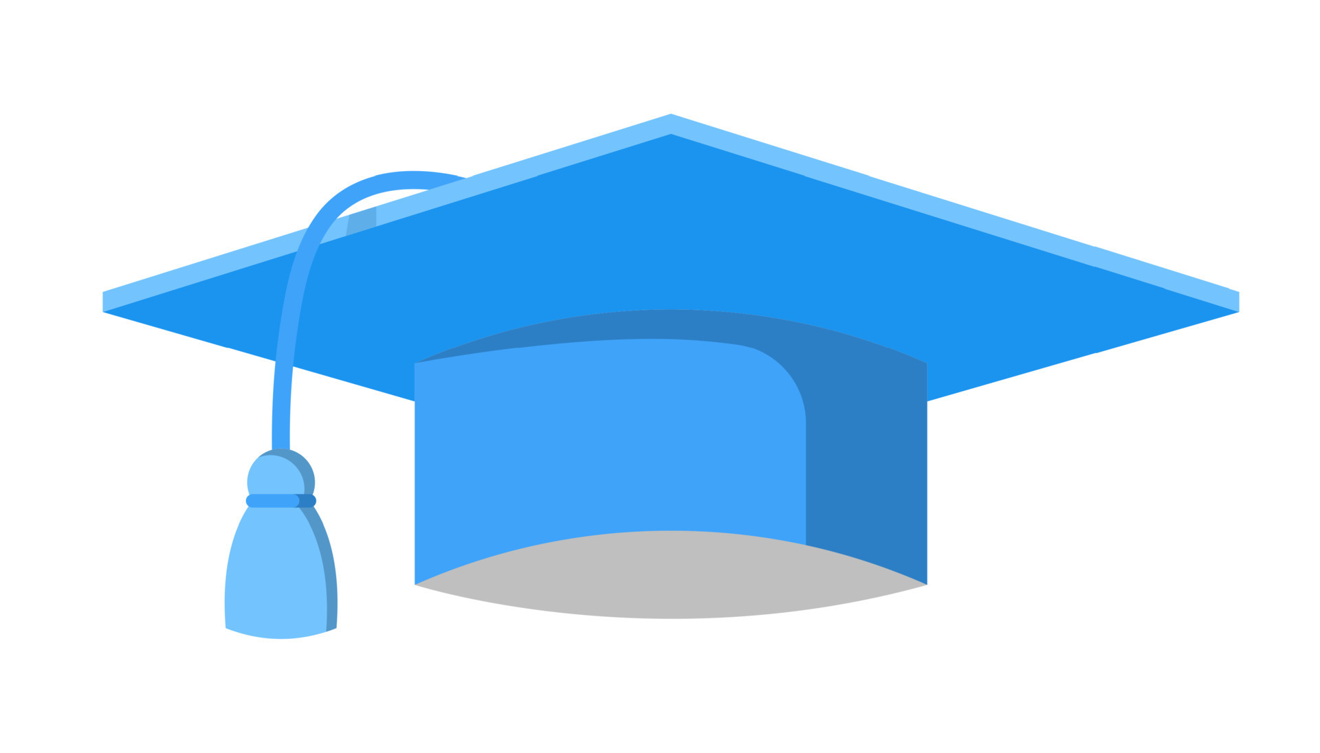 elemento de diseño de vector de sombrero de graduación azul. símbolo