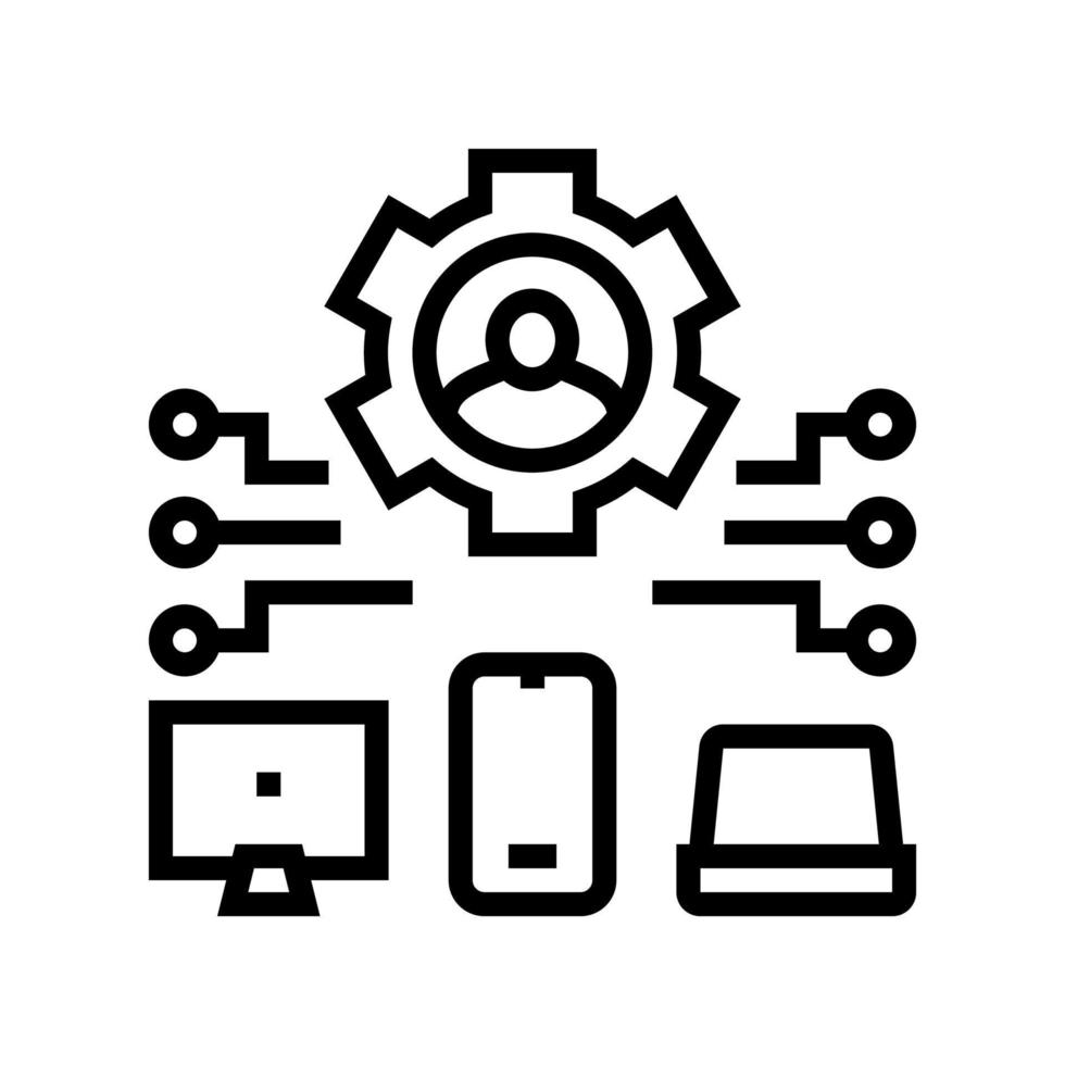 devices connection of user ugc line icon vector illustration